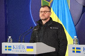 Briefing of Ukrainian Interior Minister and Swedish Civil Defence Minister in Kyiv