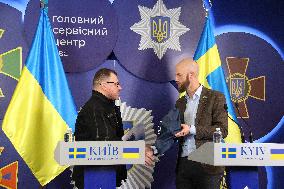 Briefing of Ukrainian Interior Minister and Swedish Civil Defence Minister in Kyiv