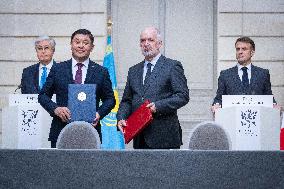 Agreement Signing Ceremony During Tokayev's State Visit - Paris