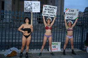 Rally In Support Of Student Ahou Daryaei And Iranian Women - Paris