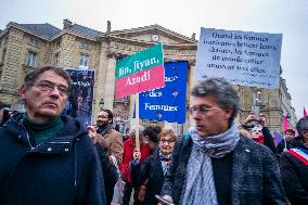 Rally In Support Of Student Ahou Daryaei And Iranian Women - Paris