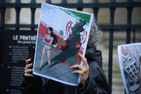 Rally In Support Of Student Ahou Daryaei And Iranian Women - Paris