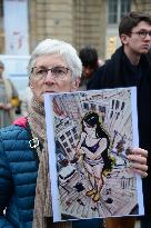 Rally In Support Of Student Ahou Daryaei And Iranian Women - Paris