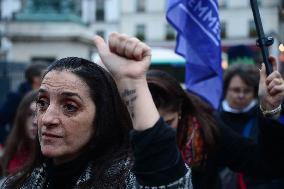 Rally In Support Of Student Ahou Daryaei And Iranian Women - Paris