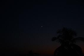 Planet Venus Is Seen In The Siliguri Sky