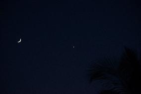 Planet Venus Is Seen In The Siliguri Sky