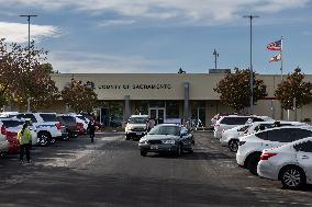 California Residents Register To Vote, And Vote, On Election Day, At The Sacramento County Voter Registration And Elections Offi