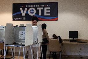 California Residents Register To Vote, And Vote, On Election Day, At The Sacramento County Voter Registration And Elections Offi