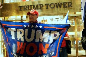 Trump Supporters Get Rowdy Outside Trump Tower In Midtown