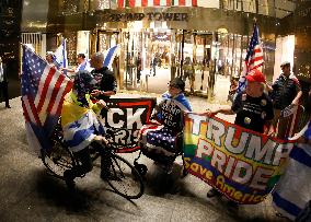 Trump Supporters Get Rowdy Outside Trump Tower In Midtown