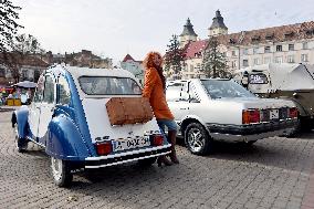 Exhibition of old cars and motorcycles in Ivano-Frankivsk