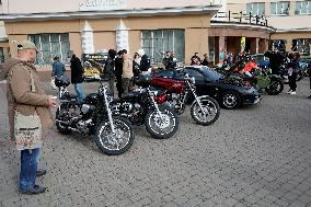 Exhibition of old cars and motorcycles in Ivano-Frankivsk