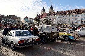 Exhibition of old cars and motorcycles in Ivano-Frankivsk