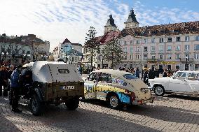 Exhibition of old cars and motorcycles in Ivano-Frankivsk