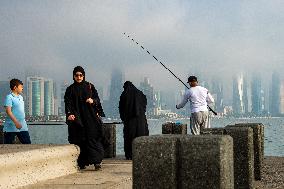 Foggy Day In Doha, Qatar