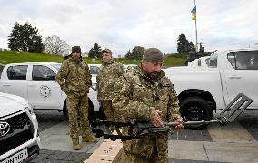 Lithuania donates equipment to Ukraine as part of Demining Coalition effort in Kyiv