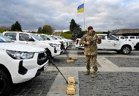 Lithuania donates equipment to Ukraine as part of Demining Coalition effort in Kyiv