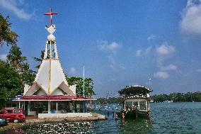 Small Church By The Ashtamudi Lake