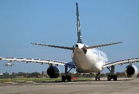 Air China Airbus A330  on the runway of Barcelona airport