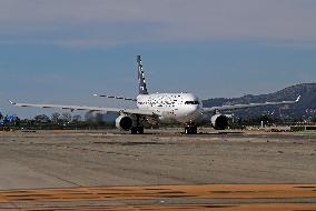 Air China Airbus A330  on the runway of Barcelona airport