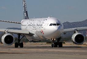 Air China Airbus A330  on the runway of Barcelona airport