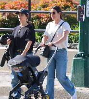 Lea Michele Strolling Baby Girl - NYC