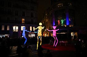 BHV Marais Christmas Window Lighting - Paris