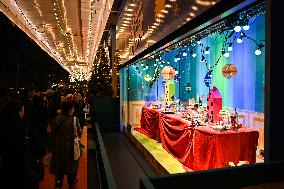 BHV Marais Christmas Window Lighting - Paris