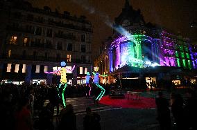 BHV Marais Christmas Window Lighting - Paris