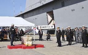 Japan defense chief visits S. Korean warship