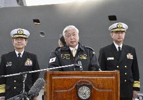 Japan defense chief at MSDF's Yokosuka base