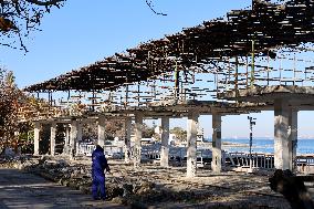 Construction next to inclusive beach in Odesa