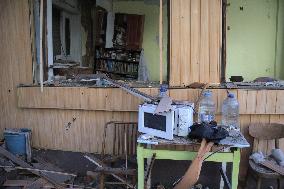 Wreckage from downed Russian drone falls in Solomianskyi district of Kyiv