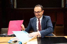 Thomas Cazenave hearing at the French Senate - Paris