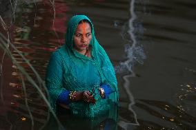 Chhath Puja Celebration In Kathmandu, Nepal.