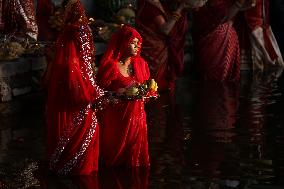 Chhath Puja Celebration In Kathmandu, Nepal.