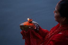 Chhath Puja Celebration In Kathmandu, Nepal.