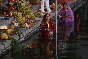 Chhath Puja Celebration In Kathmandu, Nepal.