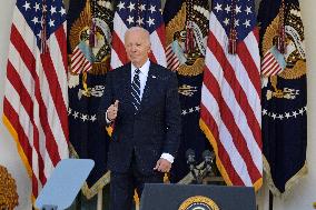 DC: President Biden hold an addresses the nation remarks