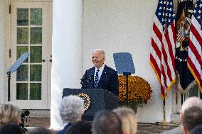 President Joe Biden Addressed The Nation For The Rose Garden