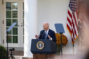 President Joe Biden Addressed The Nation For The Rose Garden