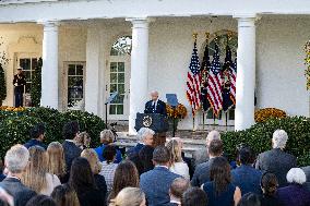 President Joe Biden Addressed The Nation For The Rose Garden