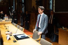 Gabriel Attal hearing at the French Senate - Paris