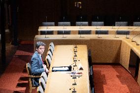 Gabriel Attal hearing at the French Senate - Paris