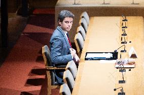 Gabriel Attal hearing at the French Senate - Paris