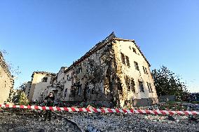 Aftermath of November 7 Russian guided bomb strike in Zaporizhzhia