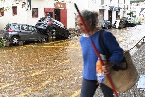 Heavy Rains Flood Cadaques - Spain