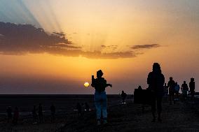 Chott El Djerid Salt Lake Panorama