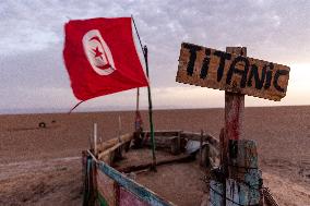 Chott El Djerid Salt Lake Panorama