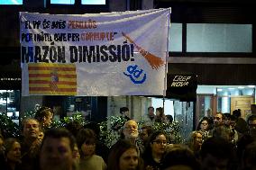 Demonstration In Barcelona Against Valencian Goverment After The Flood Crisis